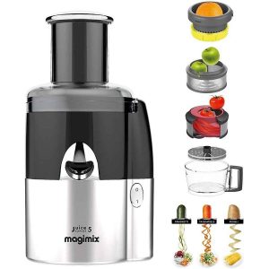Máy Ép Lạnh Vắt Cam Thái Lát Rau Củ Magimix Juice Expert 4 Chrome Mat / Noir Ve 11 Màu Đen Bạc