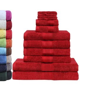 Set 10c khăn tắm GREEN MARK Textilien - màu đỏ