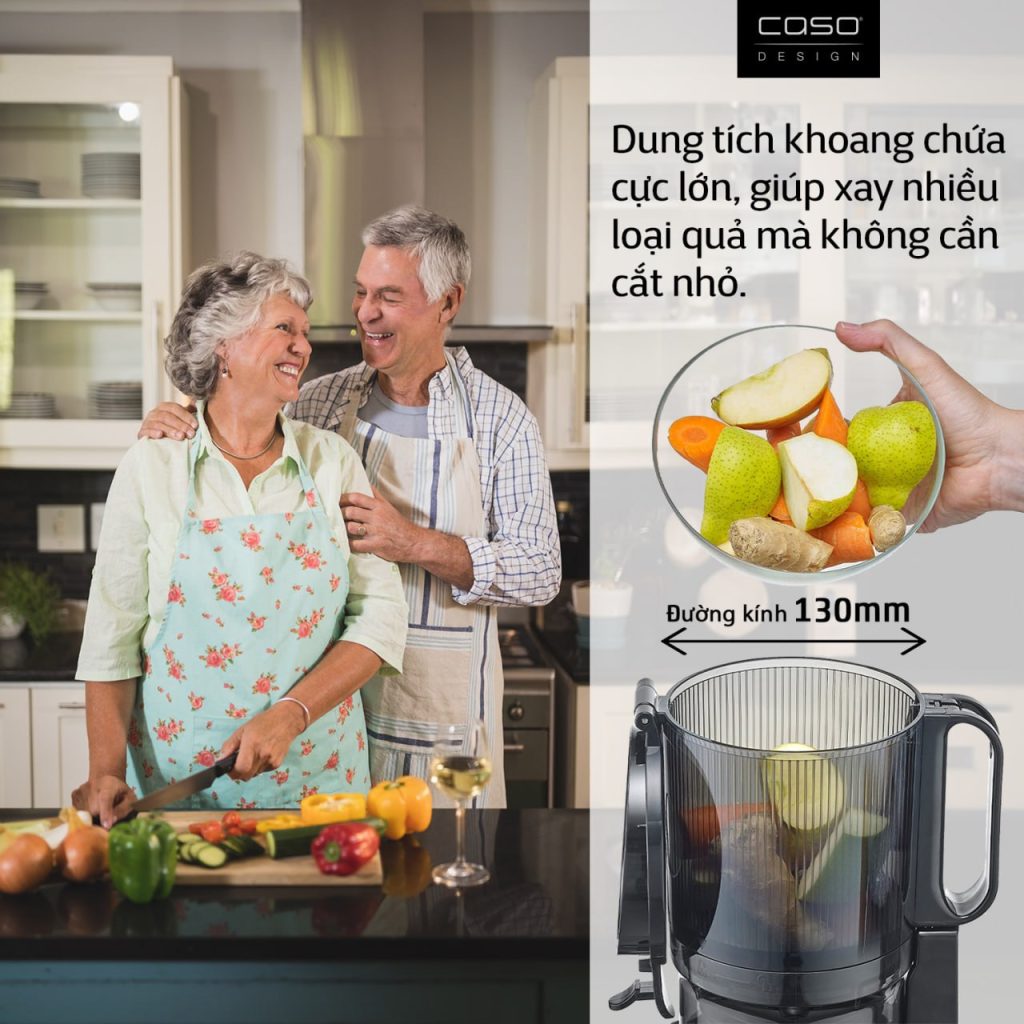 Ép nguyên củ, quả cỡ lớn dễ dàng với Caso SJW 600 XL