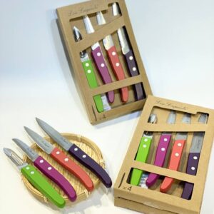 Bộ 4 dao cán gỗ nhiều màu Lou Laguiole Essentiel