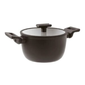 Nồi Sambonet Titan Pro 24cm màu đen vung kính
