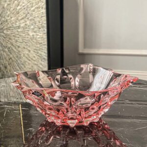Tô pha lê Bohemia Samba hồng 30.5cm