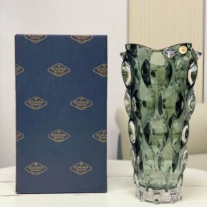 Lọ hoa pha lê Bohemia Samba xám đậm 30cm