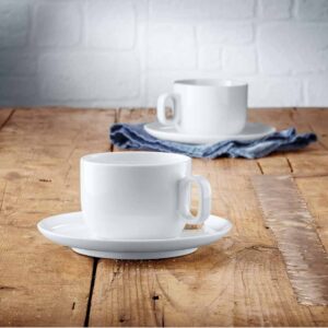 Set 2 cốc thấp Cappuccino kèm đĩa WMF Cup Barista Large Coffee Mug 160ml (Made in Germany)