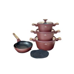 Bộ nồi 10 chi tiết Berlinger Haus BH/8305 màu đỏ - Leonardo collection