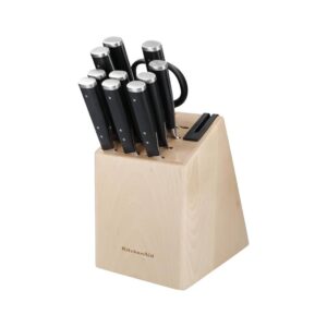 Bộ dao KitchenAid KAG12STSNBXOBQ 11 món kèm giá để bằng gỗ có khóa an toàn