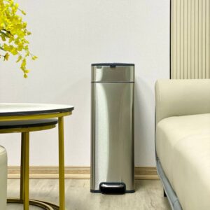 Thùng rác đạp chân ELPHECO 2 cánh ELPH3712 - 25L màu inox
