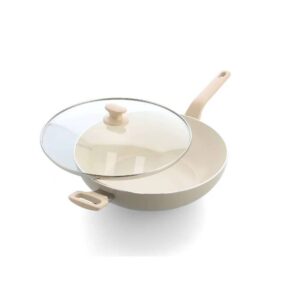 Chảo chống dính Greenpan Wok Essence Collection 32cm có vung kính
