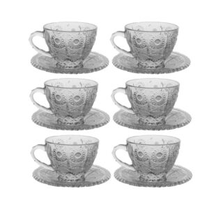 Set 6 tách trà pha lê kèm đĩa Crystal Bohemia M57 200ml